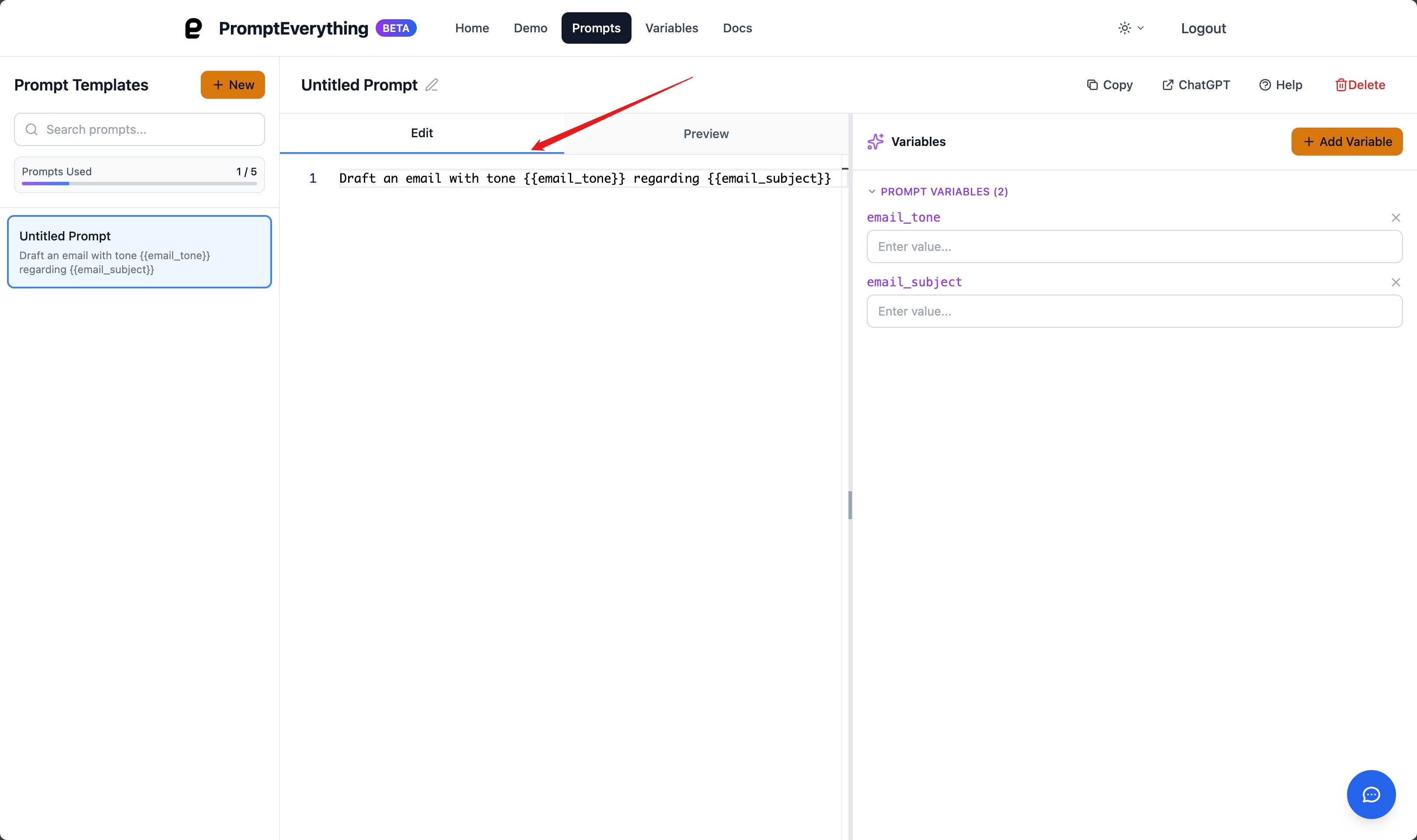 Template with Variables